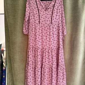 Madewell 3/4 sleeve Dress in Pink Floral